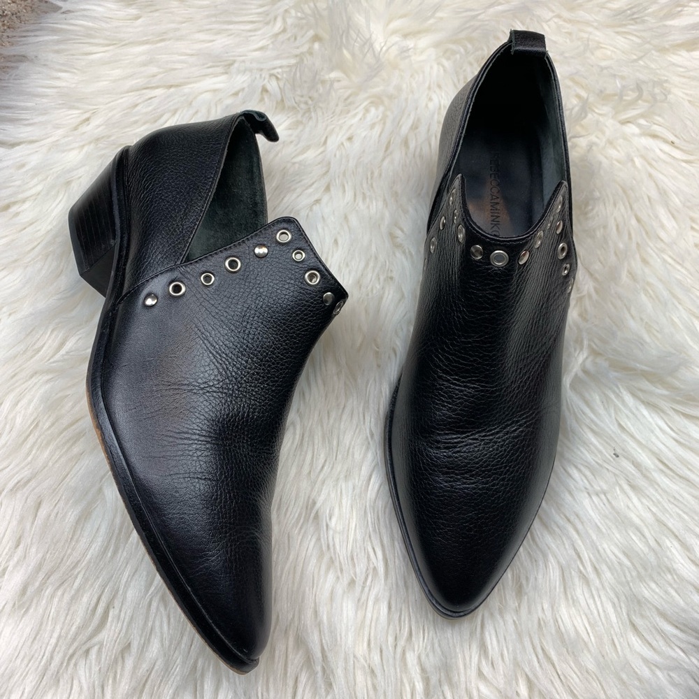 Rebecca Minkoff Black Leather Studded Ankle Boots